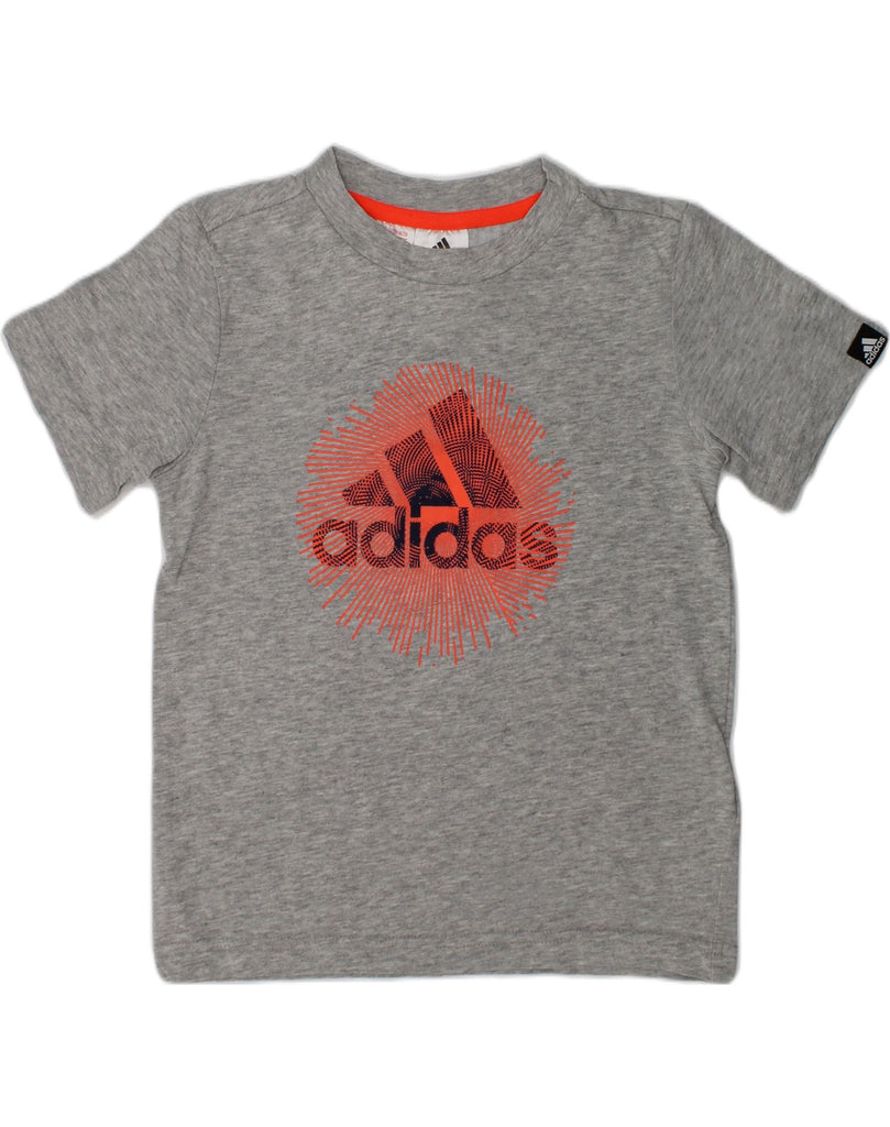 ADIDAS Girls Graphic T-Shirt Top 5-6 Years Grey Cotton | Vintage Adidas | Thrift | Second-Hand Adidas | Used Clothing | Messina Hembry 