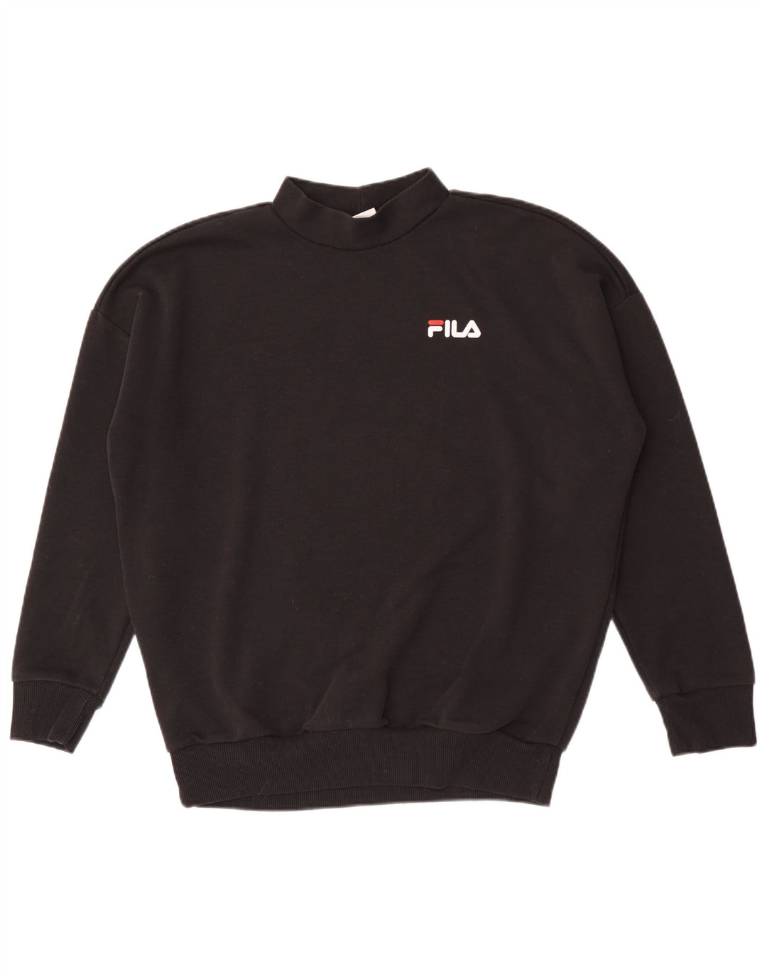 Fila Mens Loose Fit Sweatshirt Jumper Small Black Polyester
