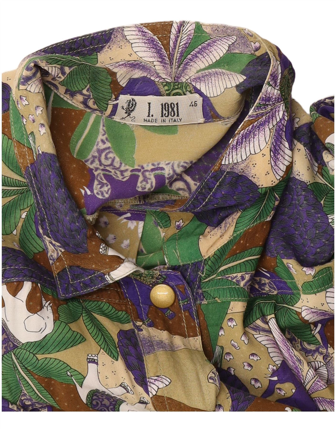 Vintage Womens Short Sleeve Shirt Blouse IT 46 Large Multicoloured