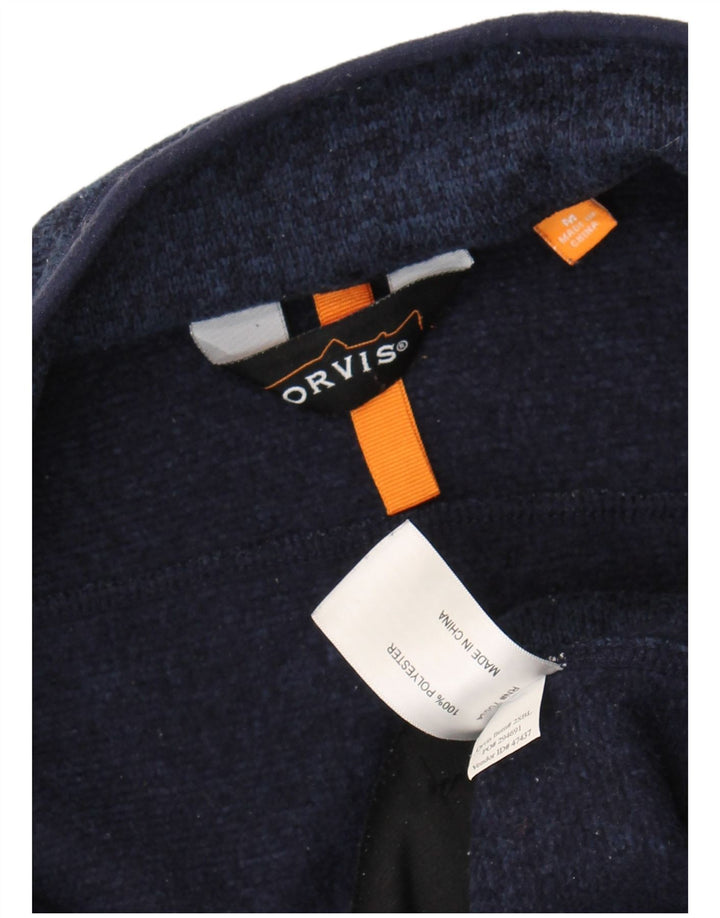 Orvis Mens Tracksuit Top Jacket Medium Navy Blue Flecked Polyester