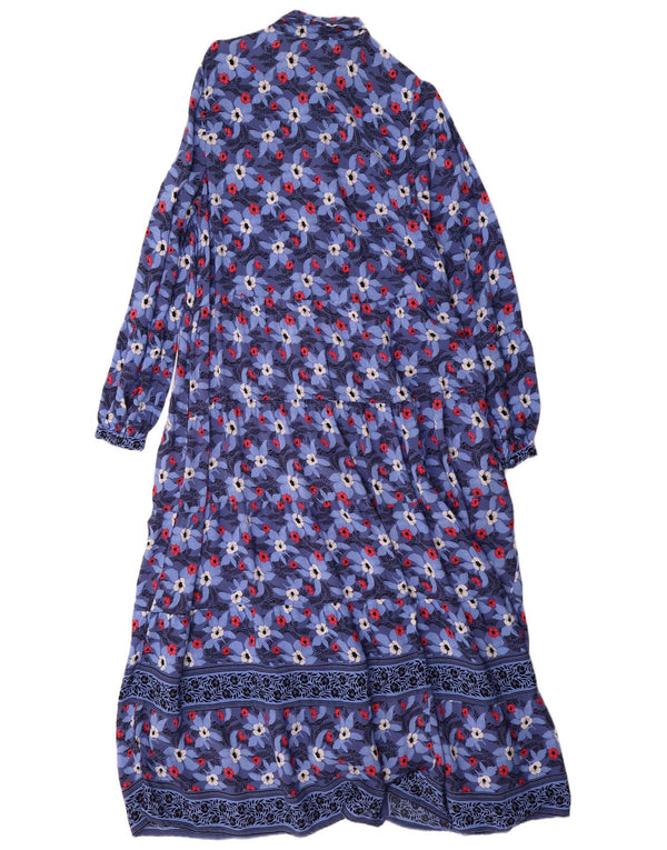 Marks & Spencer Womens Per Una Long Sleeve Shirt Dress UK 10 Small Blue