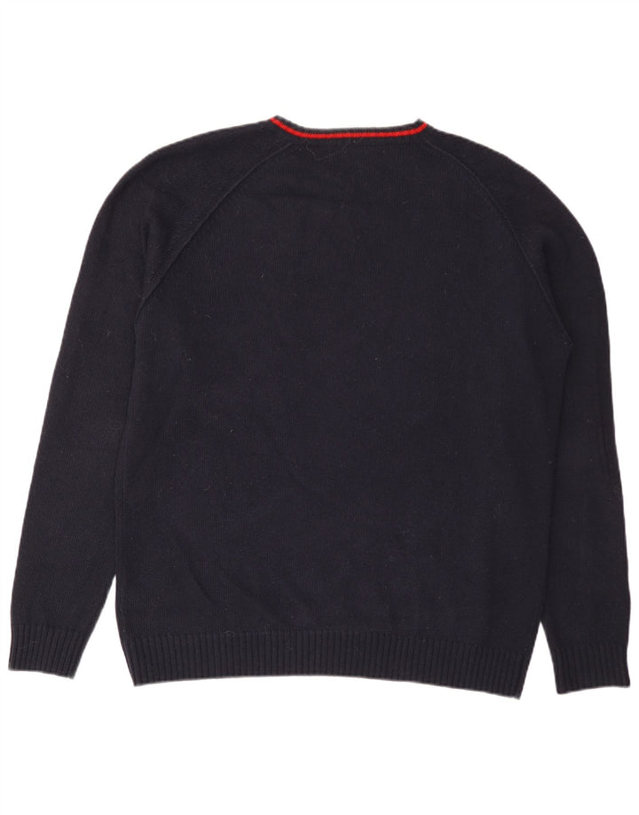 Slam Mens Boat Neck Jumper Sweater 2XL Navy Blue Wool