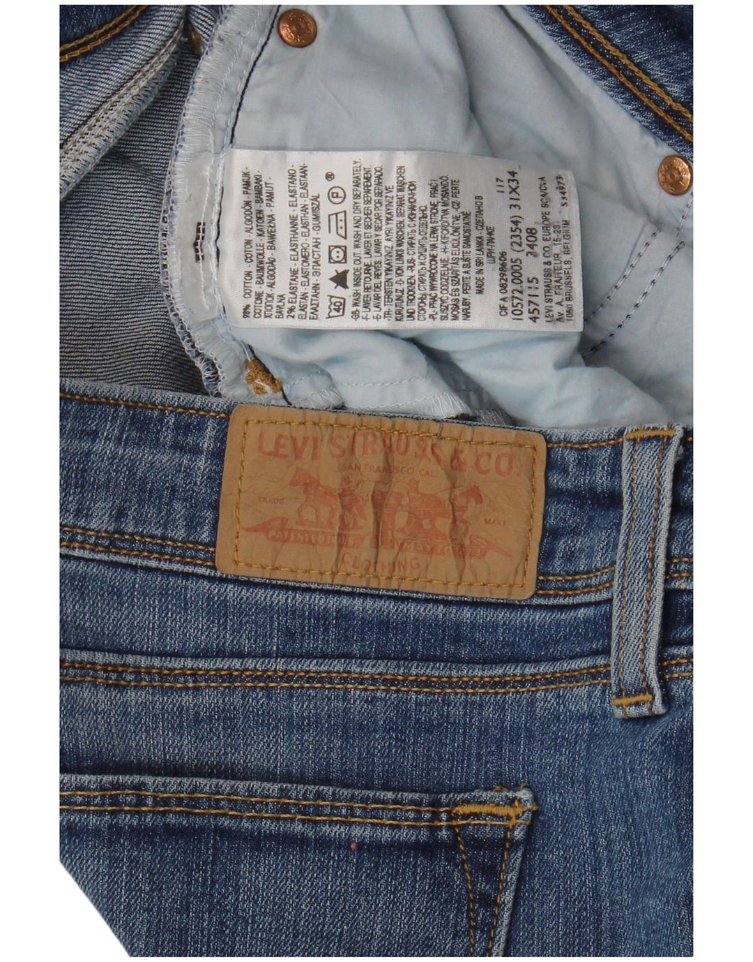 Levi's Womens 572 Bootcut Jeans W31 L34 Blue Cotton