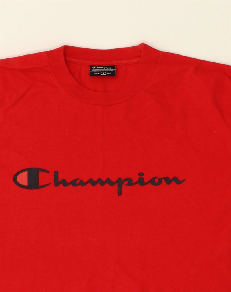 CHAMPION Mens Graphic T-Shirt Top Small Red Cotton | Vintage Champion | Thrift | Second-Hand Champion | Used Clothing | Messina Hembry 