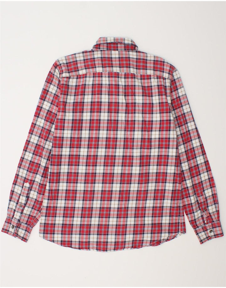 Benetton Mens Flannel Shirt Medium Red Plaid