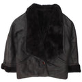 Vintage Womens Shearling Jacket IT 46 Large Black Shearling