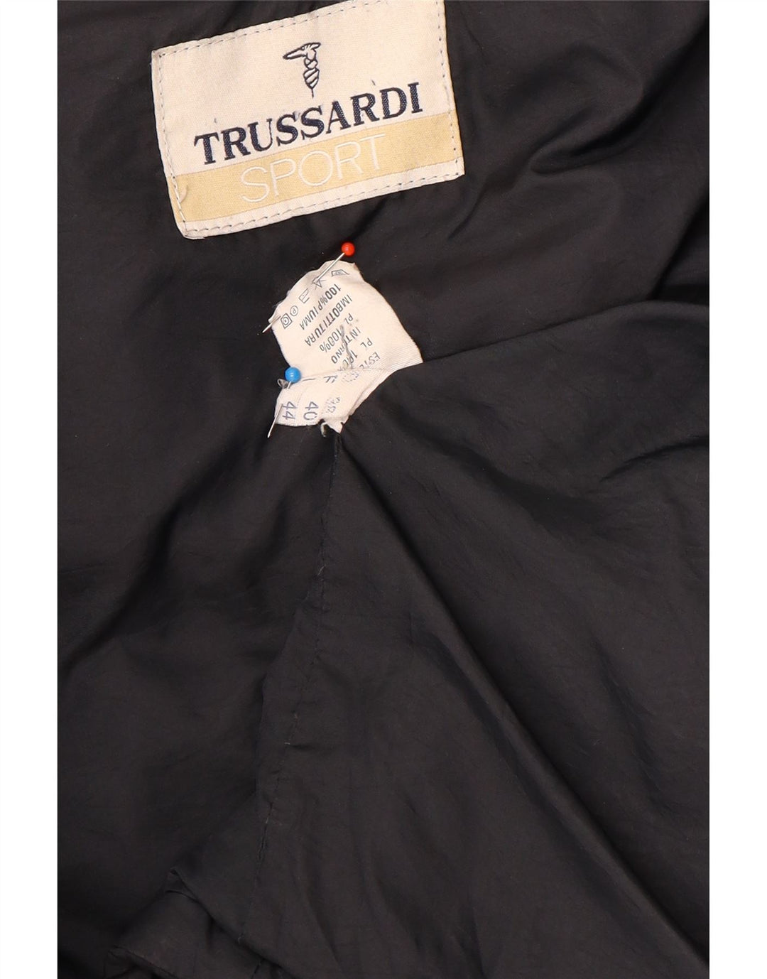 Trussardi Mens Loose Fit Padded Jacket IT 44 XS Black Polyester