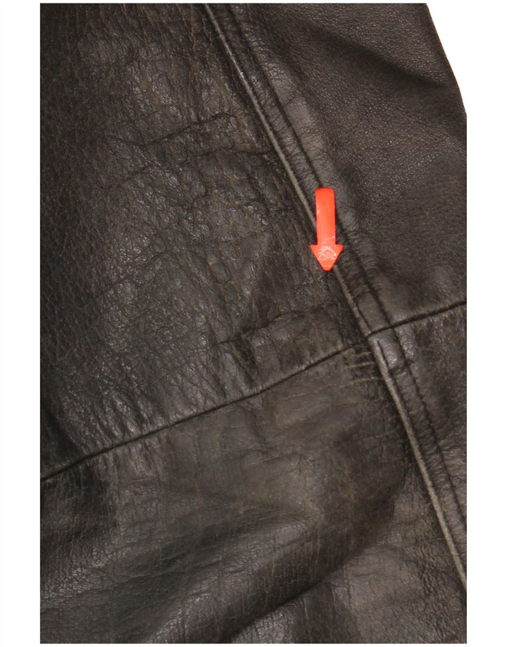 Tauri Mens Leather Jacket UK 42 XL Black Leather