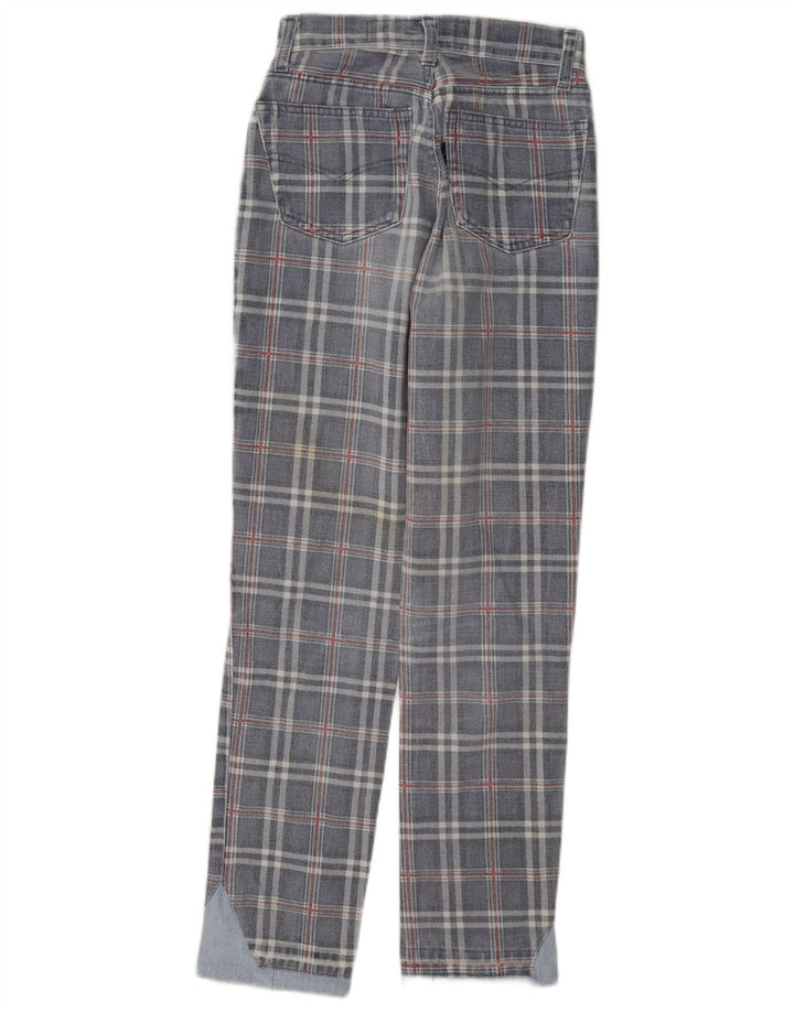 Extreme Womens Tapered Jeans W26 L29 Blue Check Cotton