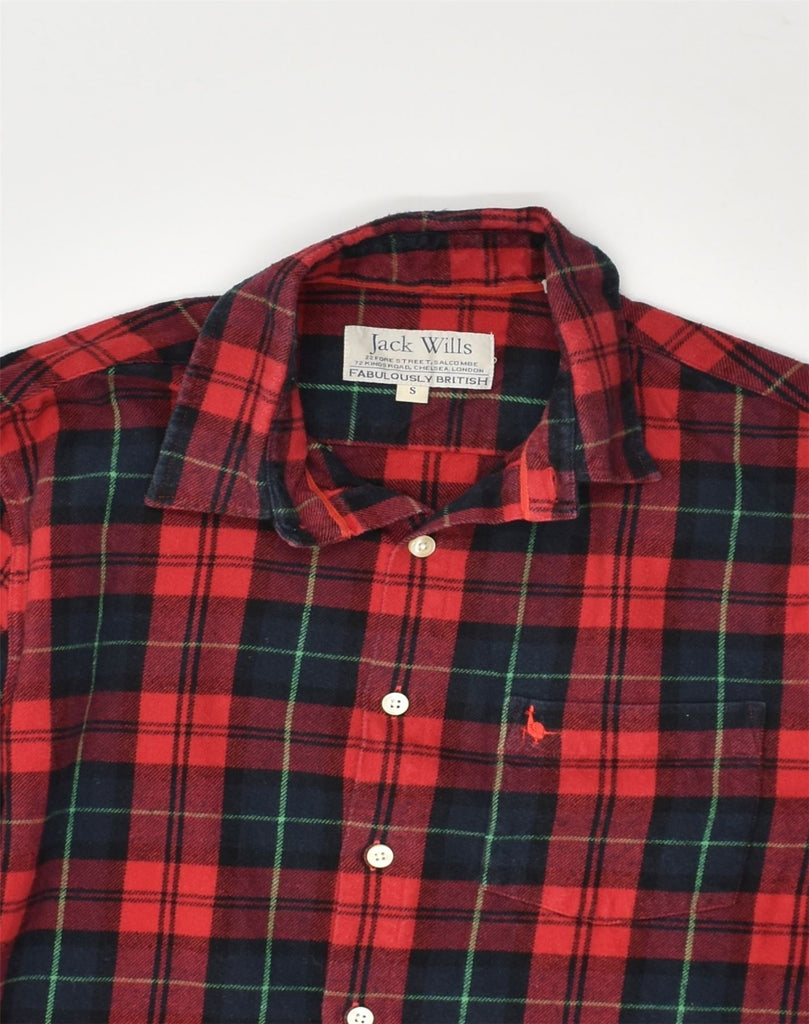 JACK WILLS Mens Flannel Shirt Small Red Plaid Cotton | Vintage Jack Wills | Thrift | Second-Hand Jack Wills | Used Clothing | Messina Hembry 