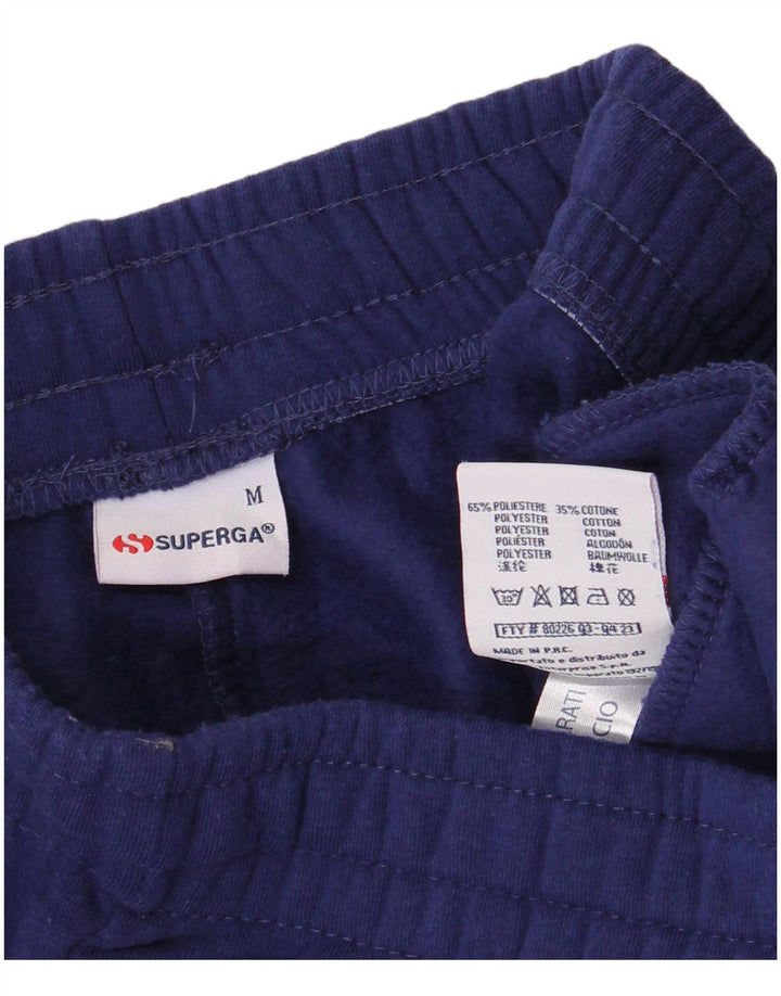 SUPERGA Womens Crop Tracksuit Trousers UK 12 Medium  Navy Blue Polyester