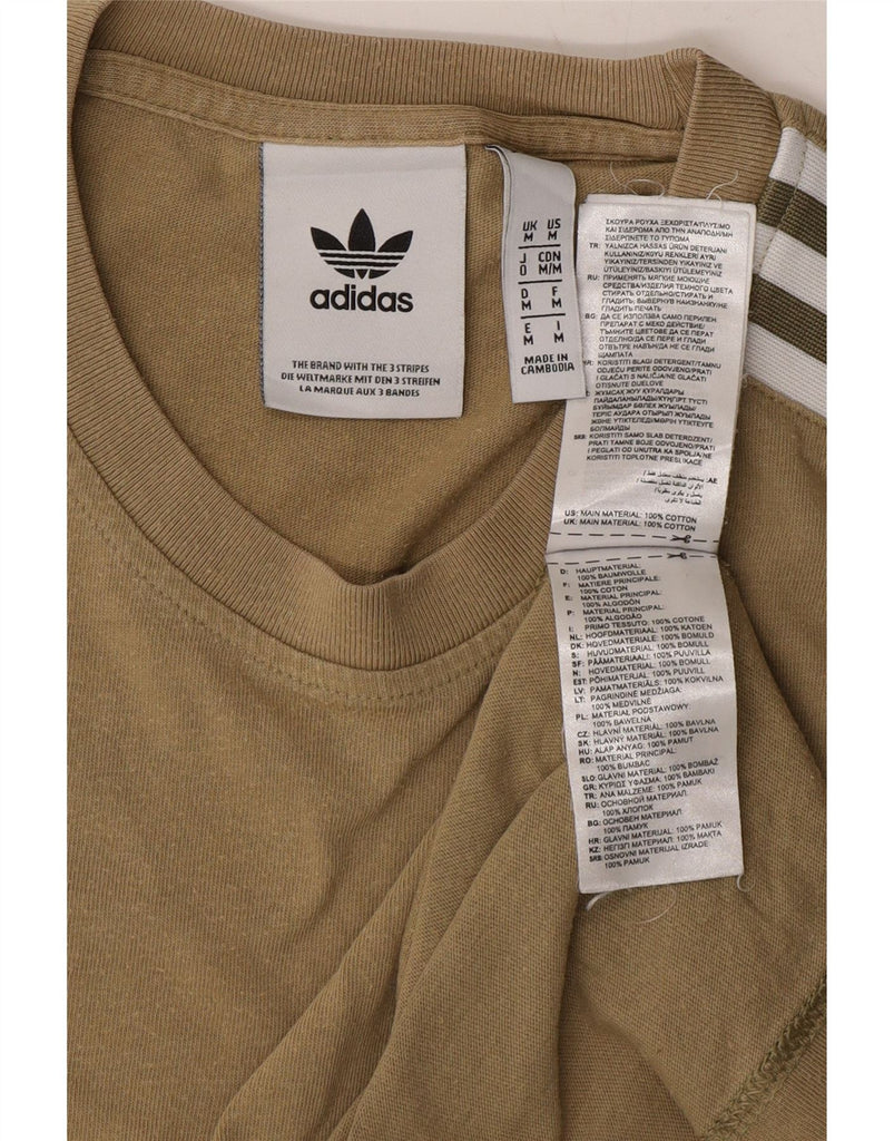 ADIDAS Mens T-Shirt Top Medium Khaki Cotton Vintage Adidas and Second-Hand Adidas from Messina Hembry 