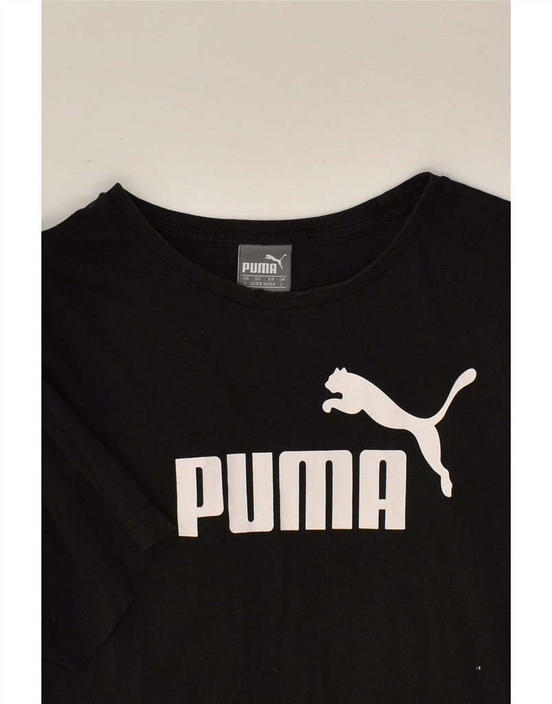 PUMA Mens Graphic T-Shirt Top Large Black Cotton | Vintage Puma | Thrift | Second-Hand Puma | Used Clothing | Messina Hembry 