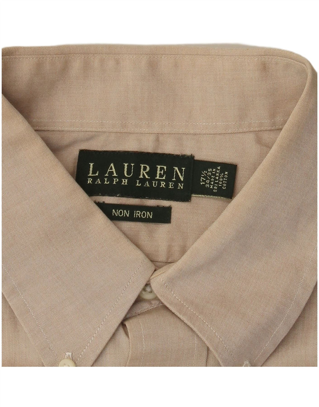 RALPH LAUREN Mens Shirt Size 17 1/2 XL Beige Cotton