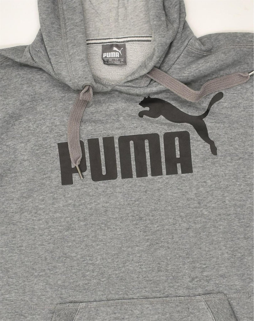 PUMA Mens Graphic Hoodie Jumper Large Grey Cotton | Vintage Puma | Thrift | Second-Hand Puma | Used Clothing | Messina Hembry 