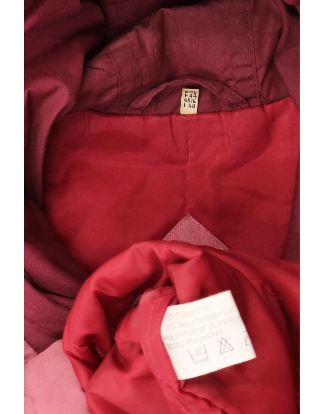Vintage Womens Hooded Oversized Padded Coat UK 16 Large Pink Polyester