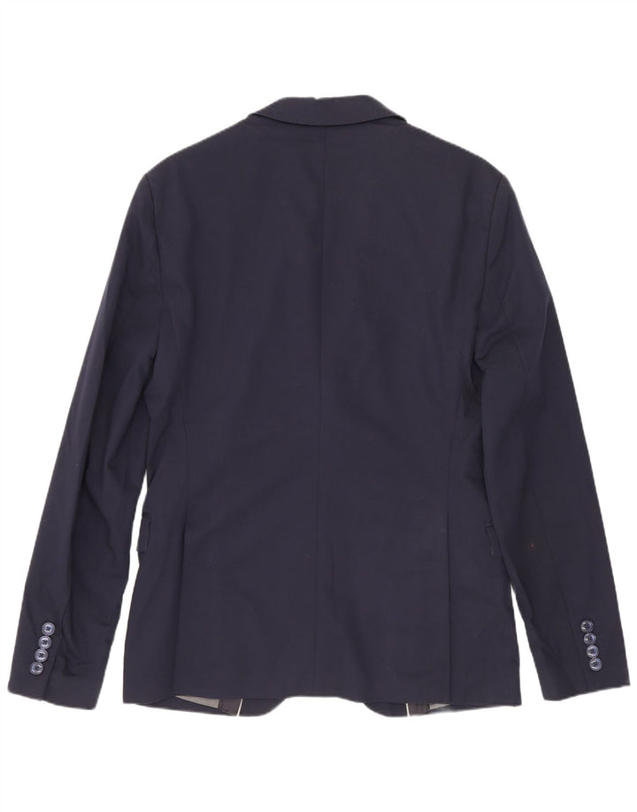 Zara Mens 2 Button Blazer Jacket EU 46 Small Navy Blue