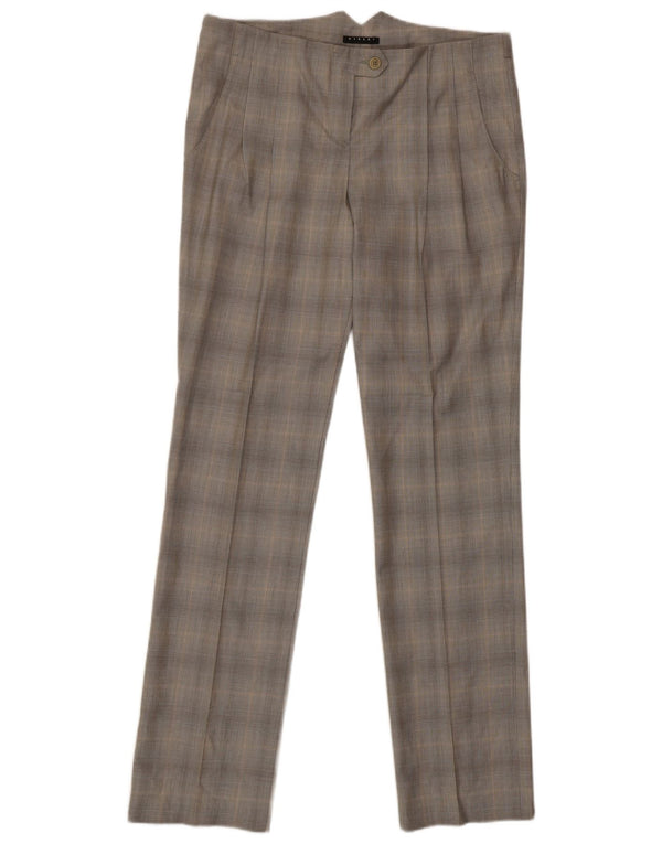 Sisley Womens Slim Suit Trousers IT 42 Medium W30 L33 Grey Check Polyester