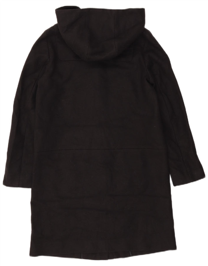 Cos Womens Hooded Overcoat EU 36 Small Black Wool