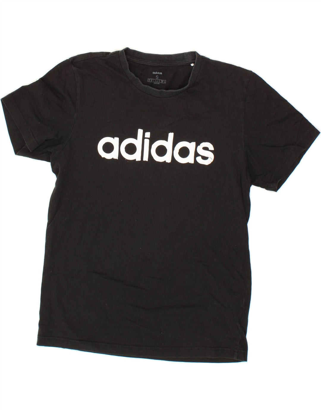 ADIDAS Mens Graphic T-Shirt Top Small Black Cotton Vintage Adidas and Second-Hand Adidas from Messina Hembry 