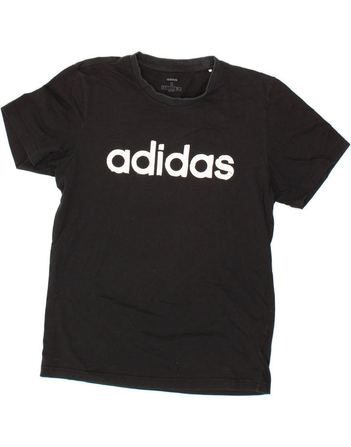 ADIDAS Mens Graphic T-Shirt Top Small Black Cotton Vintage Adidas and Second-Hand Adidas from Messina Hembry 