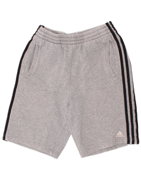 Adidas Boys Sport Shorts 13-14 Years Grey Flecked Cotton