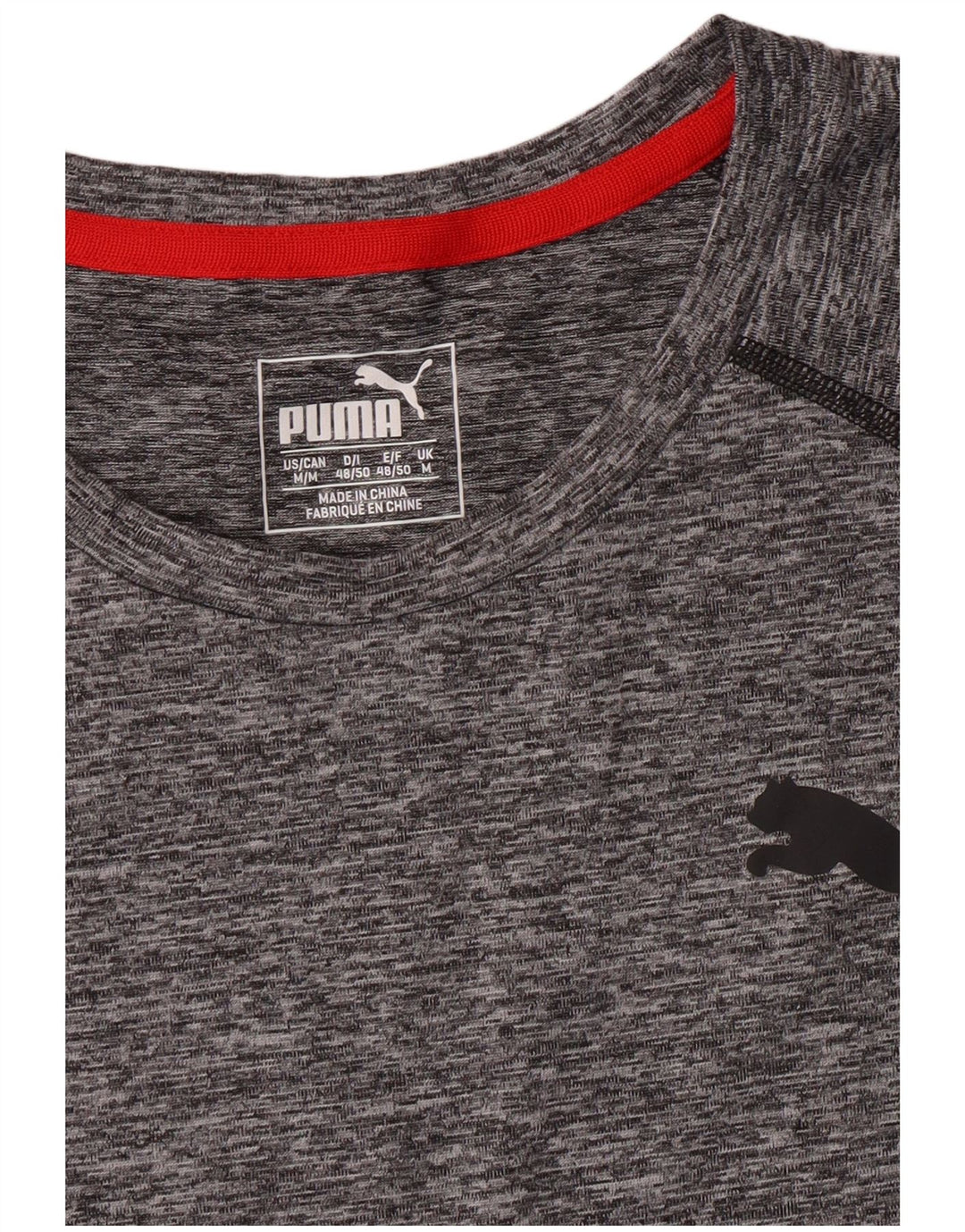PUMA Mens T-Shirt Top Medium Grey Flecked