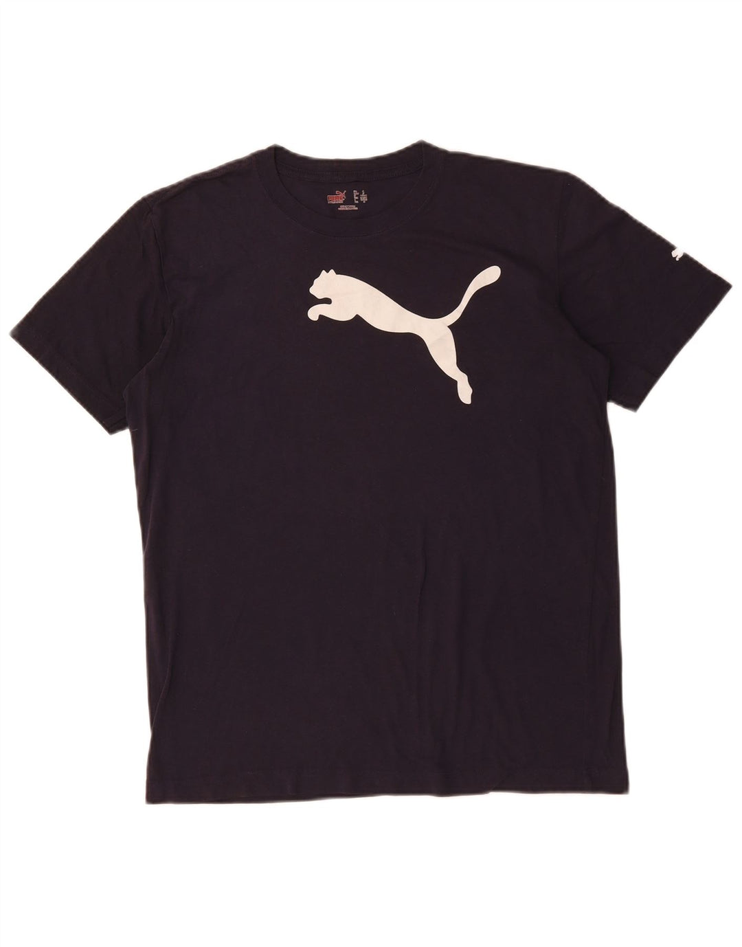 PUMA Mens Graphic T-Shirt Top Small Navy Blue Cotton