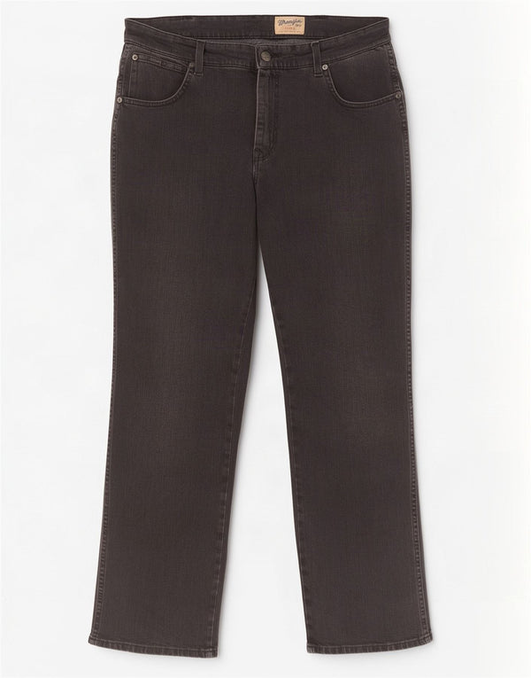 Wrangler Mens Texas Stretch Straight Jeans W36 L30 Black Cotton
