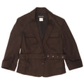 Patrizia Pepe Womens Crop 2 Button Blazer Jacket IT 40 Small Black