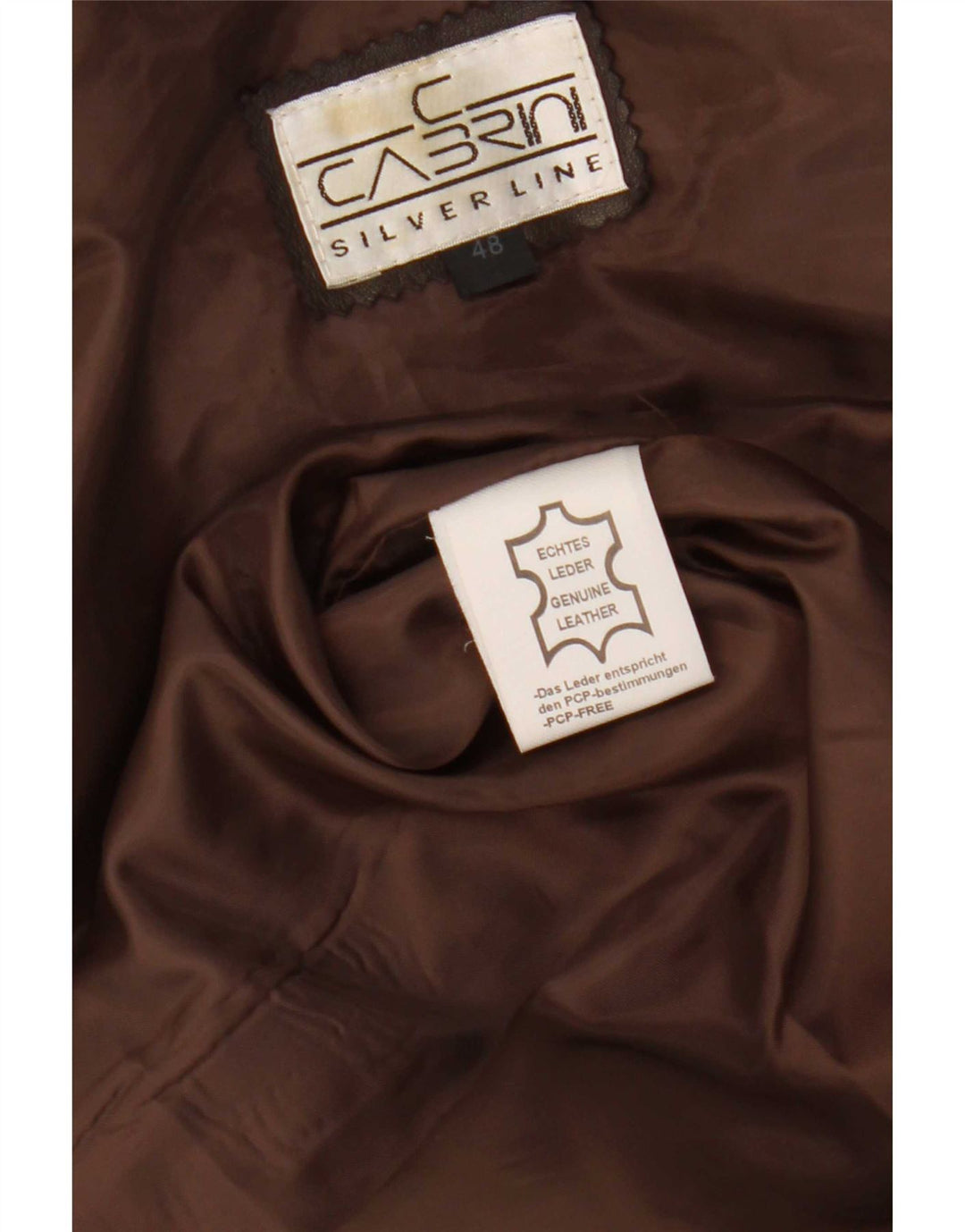 Cabrini Mens Leather Jacket EU 48 Medium Khaki Leather