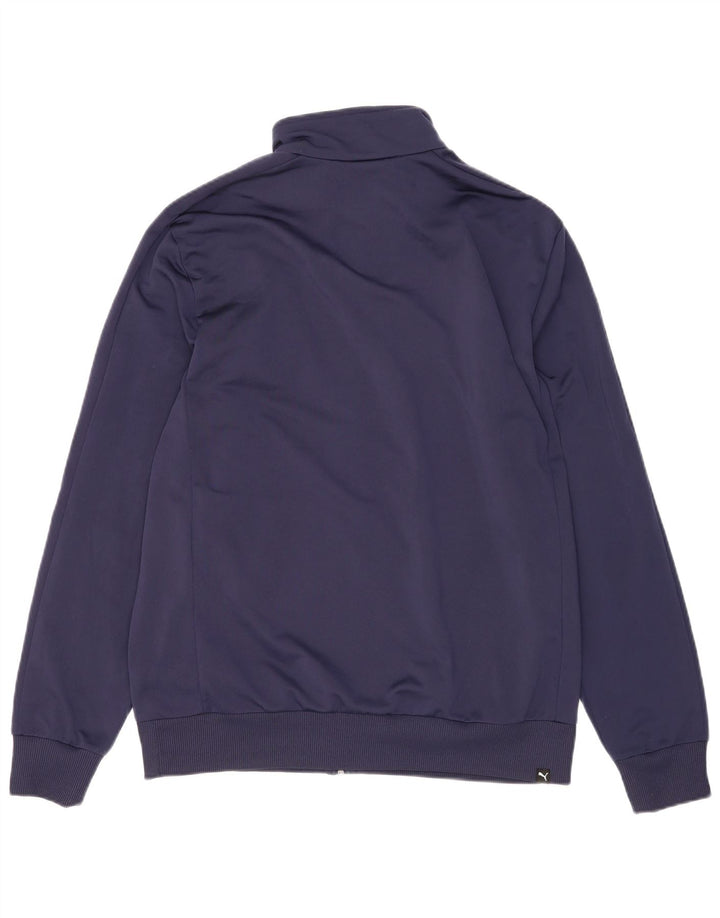 PUMA Mens Graphic Tracksuit Top Jacket Large Navy Blue Polyester