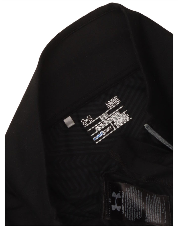 Under Armour Mens Cold Gear Zip Neck Pullover Tracksuit Top Large Black