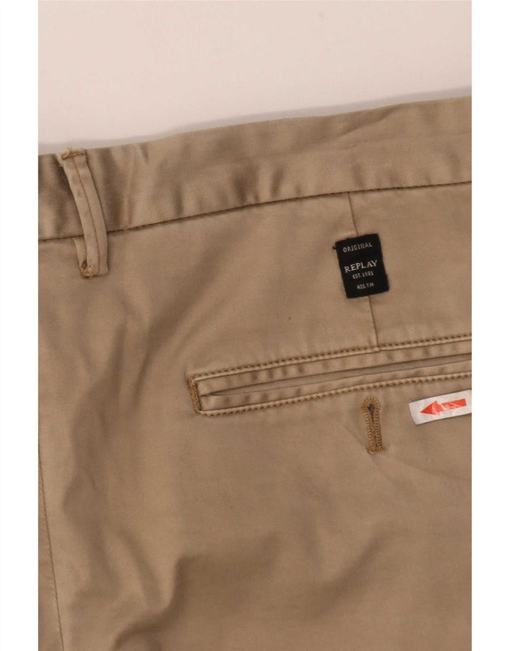 Replay Mens Chino Shorts Large W36 Beige