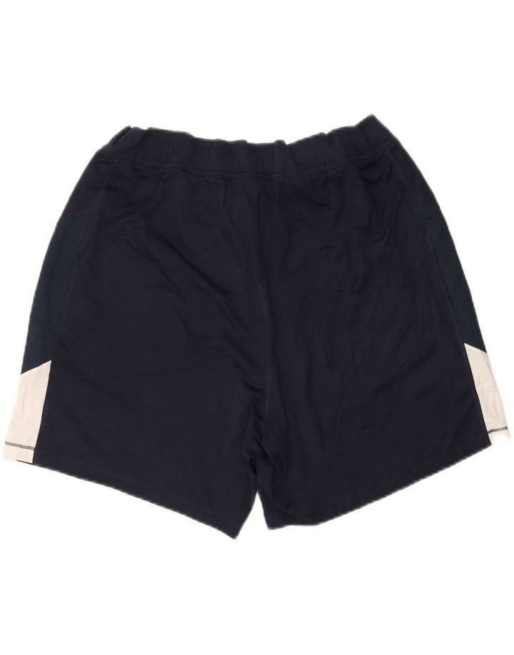 REEBOK Womens Sport Shorts UK 16 Large  Navy Blue Colourblock Polyester