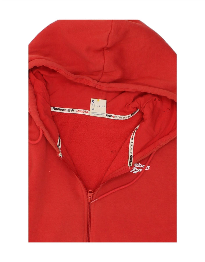REEBOK Mens Graphic Zip Hoodie Sweater Small Red Cotton | Vintage Reebok | Thrift | Second-Hand Reebok | Used Clothing | Messina Hembry 