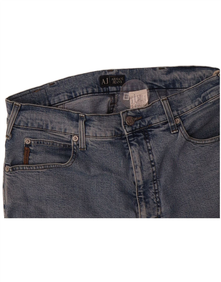 ARMANI Womens Straight Jeans W32 L29 Blue Cotton