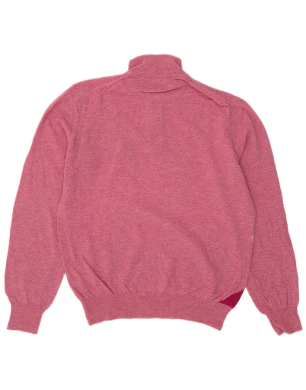 Marina Yachting Mens Zip Neck Jumper Sweater Large Pink Argyle/Diamond