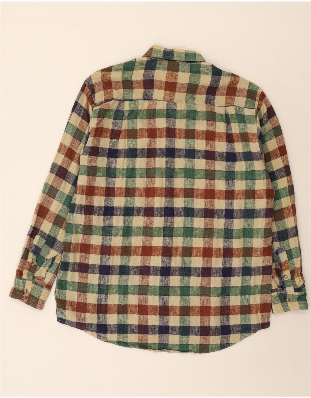Vintage Mens Flannel Shirt Size 41/42 Large Multicoloured Check Cotton