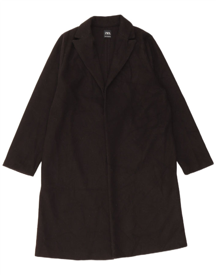 Zara Womens Open Overcoat UK 18 XL Black Polyester