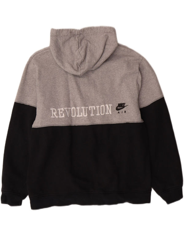 Nike Mens Graphic Zip Hoodie Sweater UK 39/41 Medium Black Colourblock