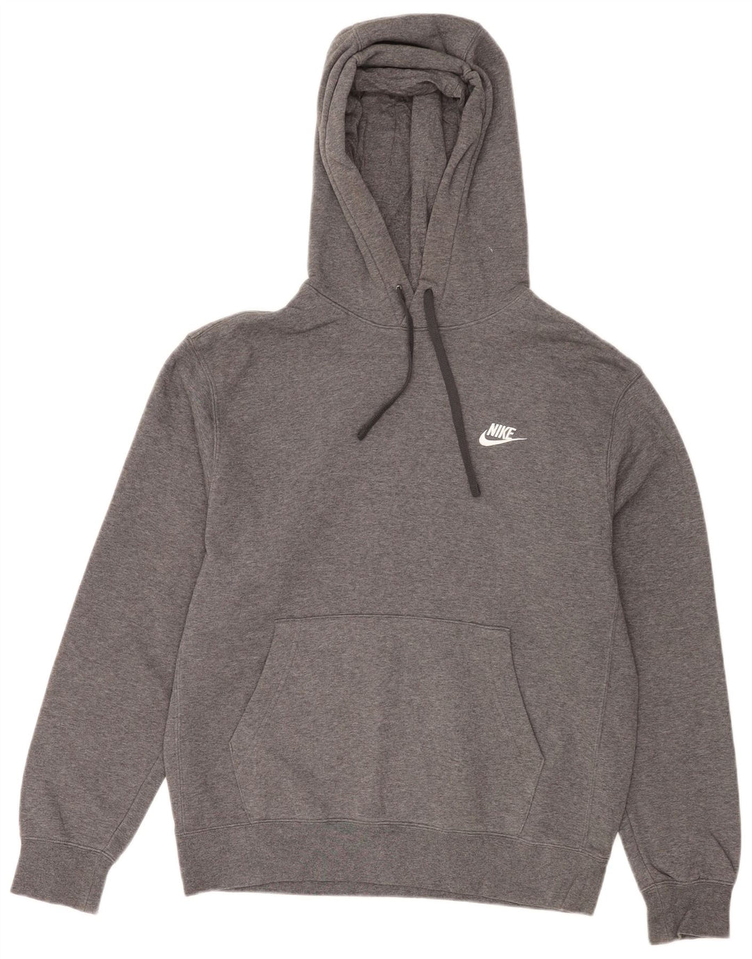 NIKE Mens Hoodie Jumper Medium Grey Cotton