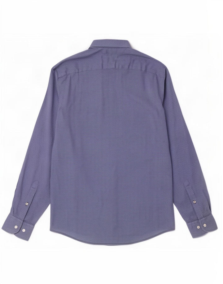 Tommy Hilfiger Mens Shirt Medium Blue Geometric Cotton