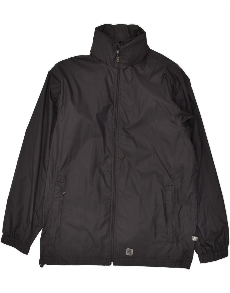 K-WAY Mens Hooded Rain Jacket UK 36 Small Black | Vintage K-Way | Thrift | Second-Hand K-Way | Used Clothing | Messina Hembry 