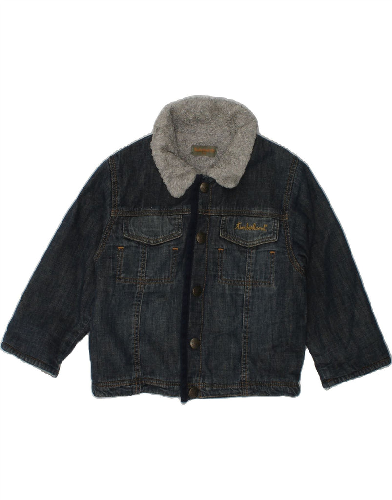 TIMBERLAND Baby Boys Denim Sherpa Jacket 9-12 Months Blue Cotton | Vintage Timberland | Thrift | Second-Hand Timberland | Used Clothing | Messina Hembry 