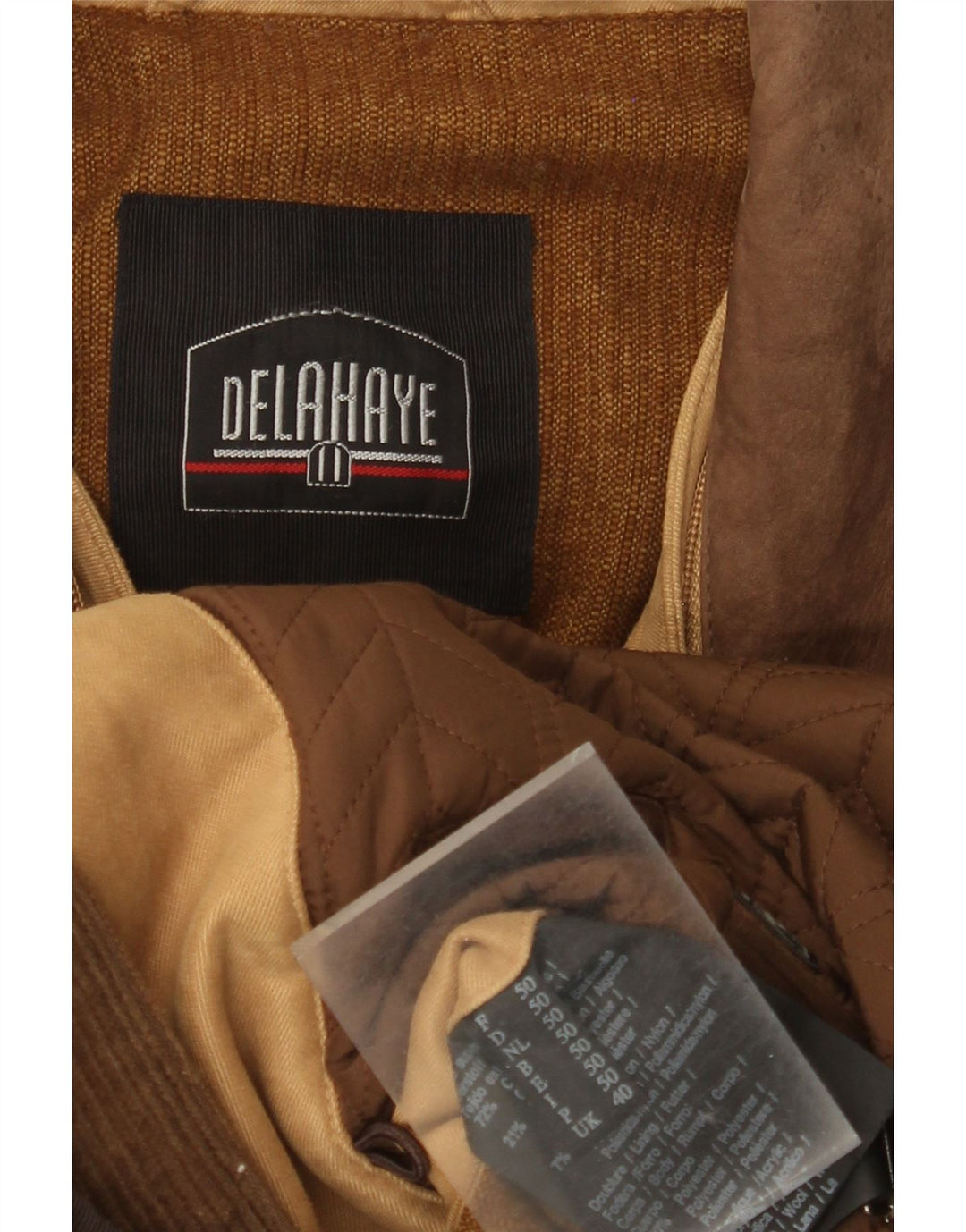 Delahaye Mens Utility Jacket UK 40 Large Beige Cotton
