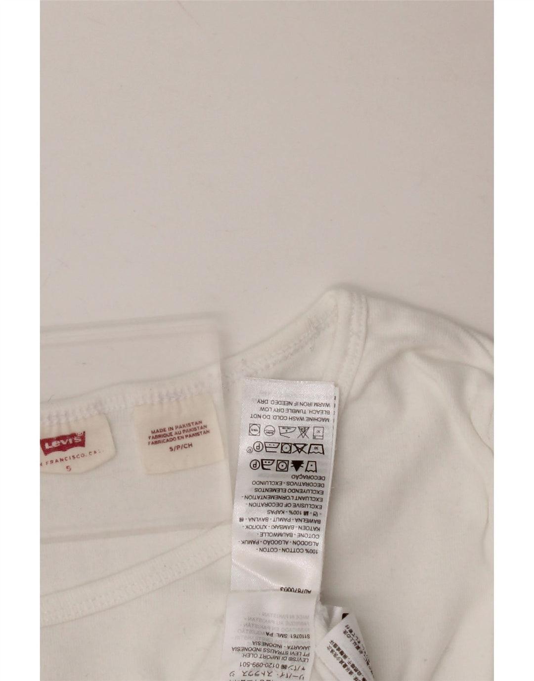 LEVI'S Womens Crop Top Long Sleeve UK 10 Small White Cotton