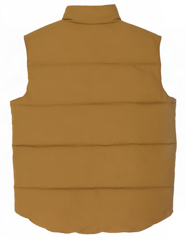 Vintage Mens Padded Gilet UK 36 Small Beige Nylon