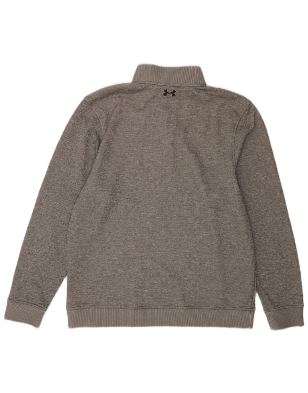 Under Armour Mens Cold Gear Zip Neck Sweatshirt Jumper Large Grey Flecked