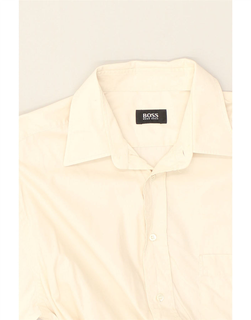 HUGO BOSS Mens Shirt XL Beige Cotton | Vintage Hugo Boss | Thrift | Second-Hand Hugo Boss | Used Clothing | Messina Hembry 